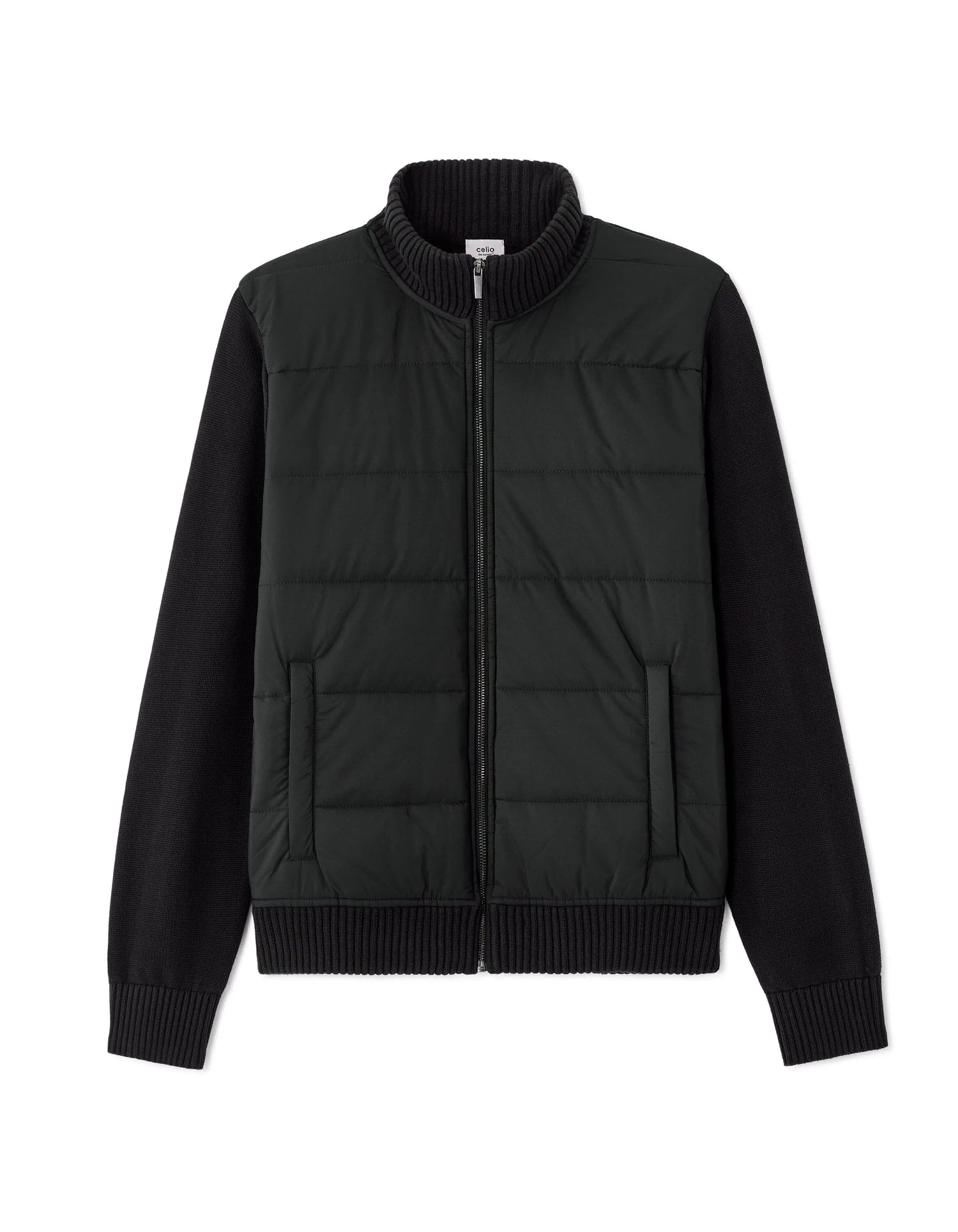 Celio_Black_100% Cotton Milano Knit Jacket_MERGUS_BLACK_07