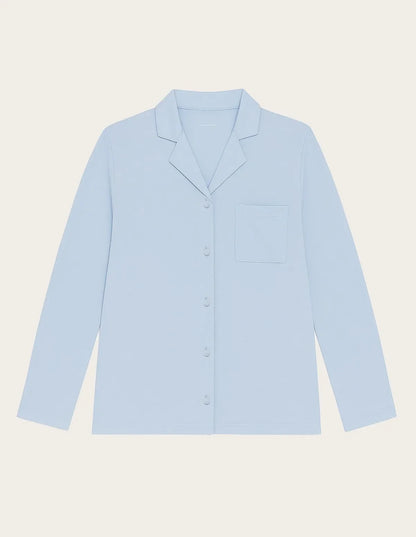 Yamamay_Azure_Light Blue Open Long-Sleeve Cotton Top Ð Sleep Wellness_PPTD183007_012_05