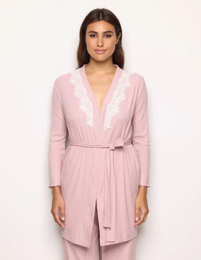 Yamamay_Clay Rose_Embroidered Robe Ð Basic Modal/Cotton Rib_PVED183002_239_02