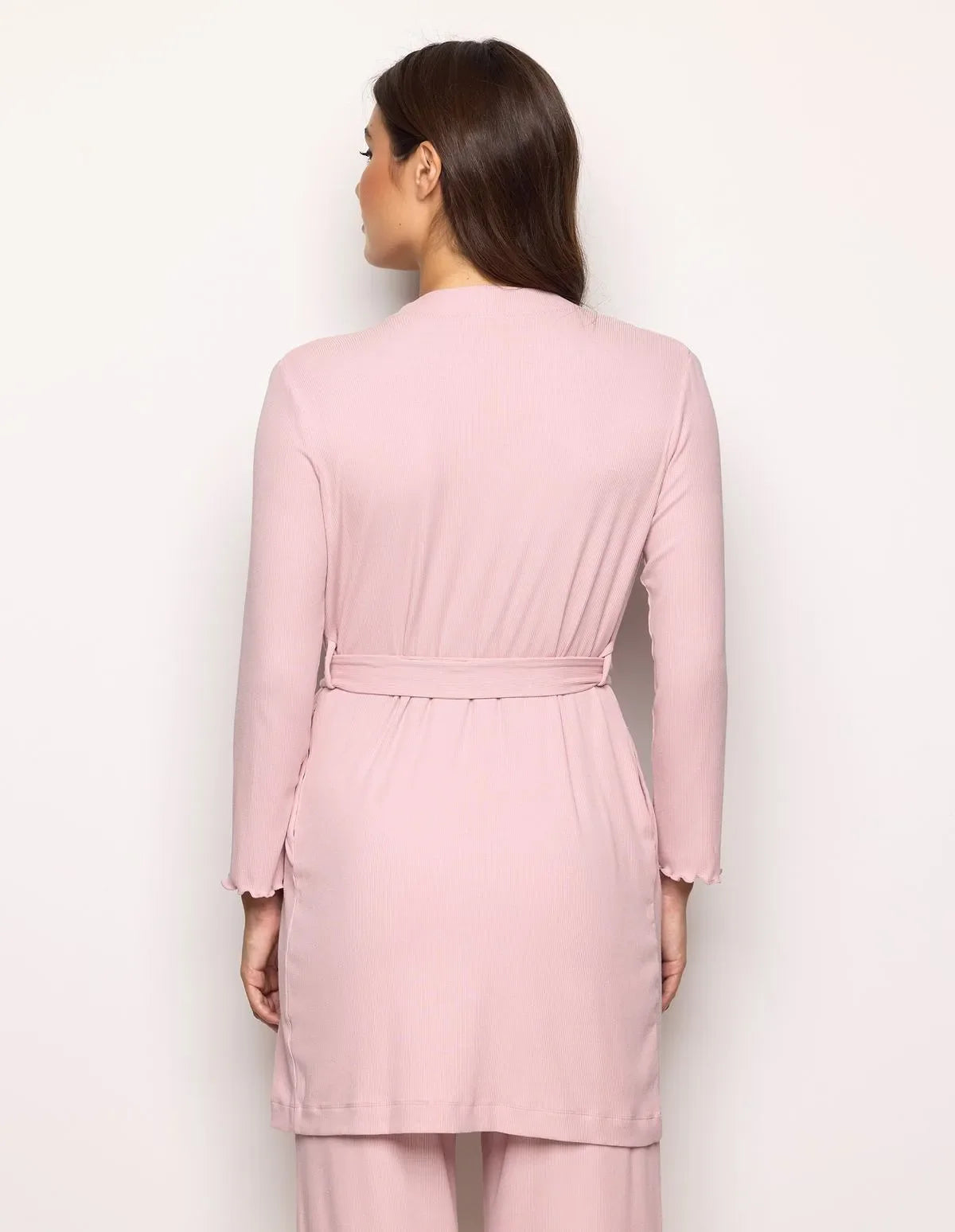 Yamamay_Clay Rose_Embroidered Robe Ð Basic Modal/Cotton Rib_PVED183002_239_03